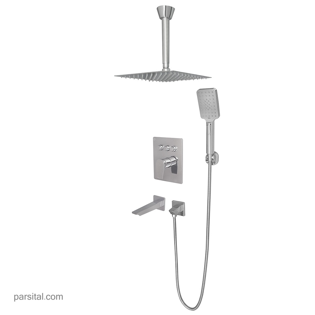 کی دبلیوسی لوازم حمام ورونا تیپ4 کروم (گوشی،سردوش ABS)