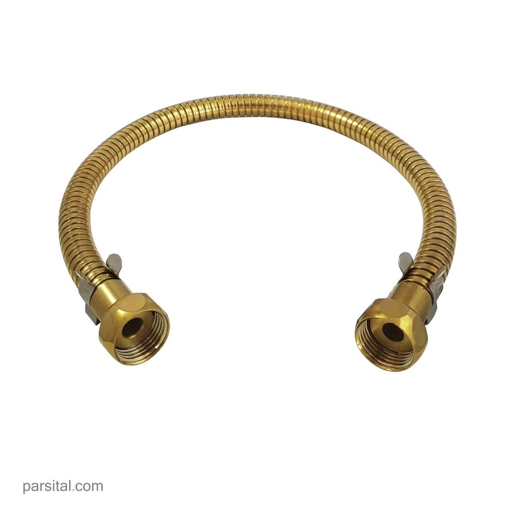 آسان دوش شلنگ دوسرمهره طلایی  50سانت