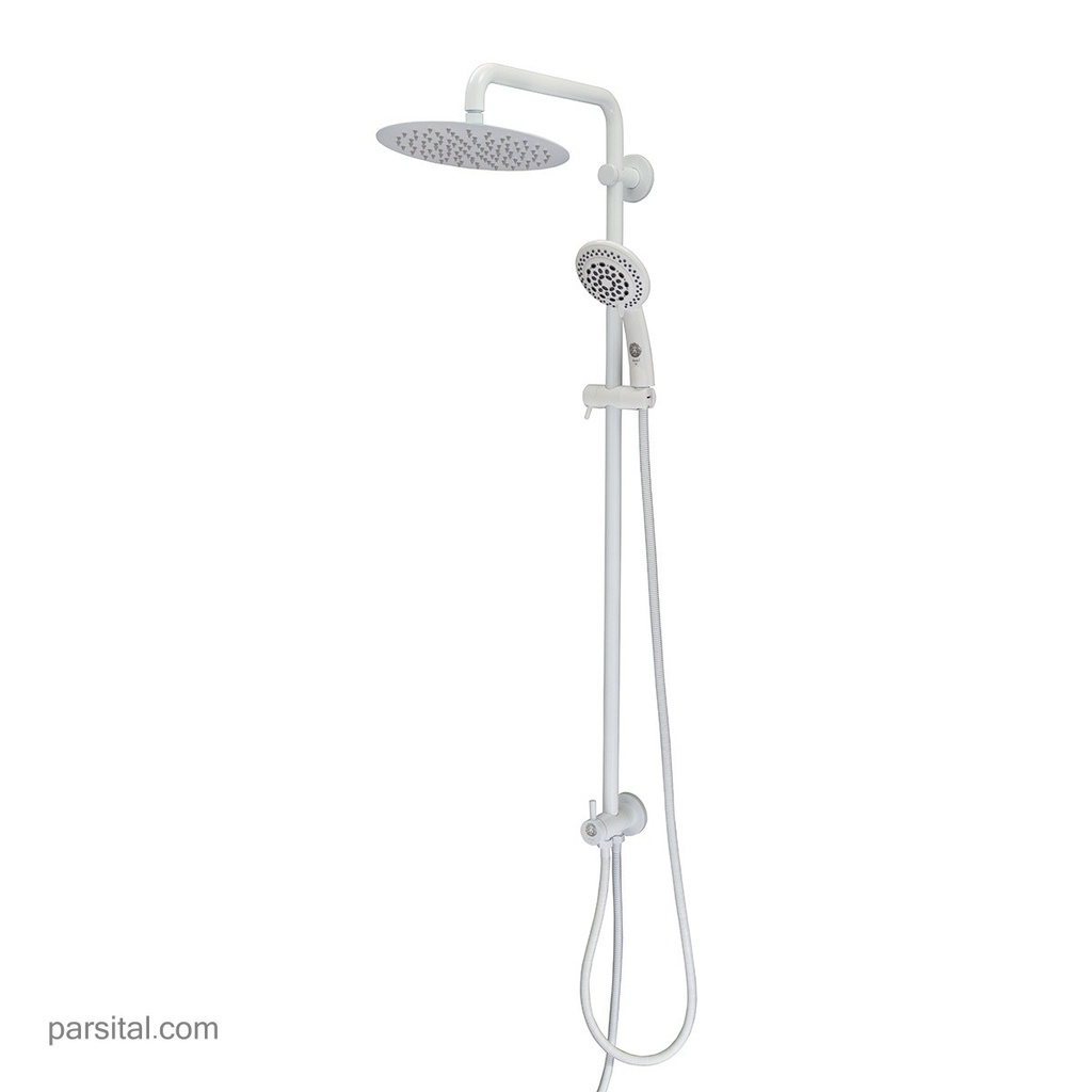 آسان دوش یونیکا مرکب فاین سیلور سفید گرد استیل 
