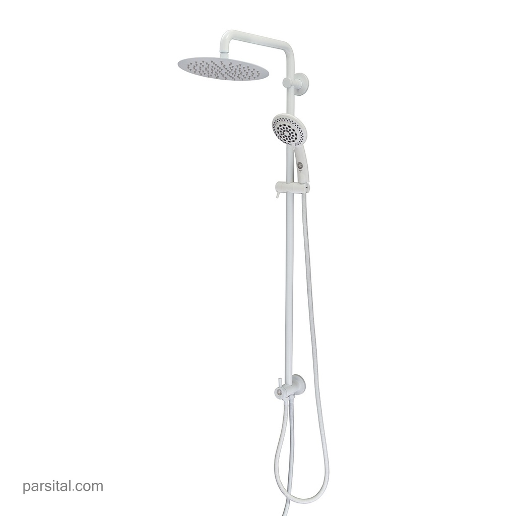 آسان دوش یونیکا مرکب فاین سیلور سفید گرد استیل 