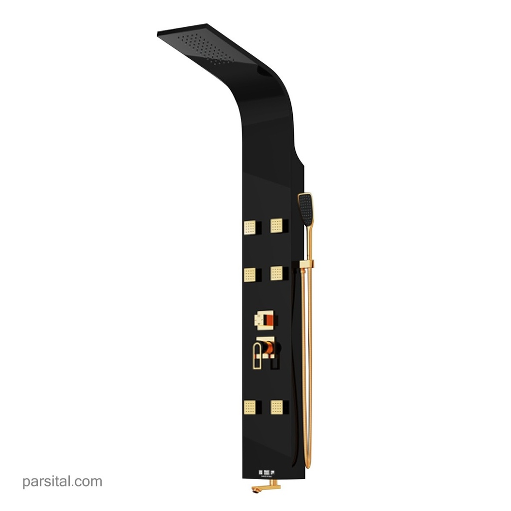 فریز پانل دوش R460 مشکی طلا (استیل304)