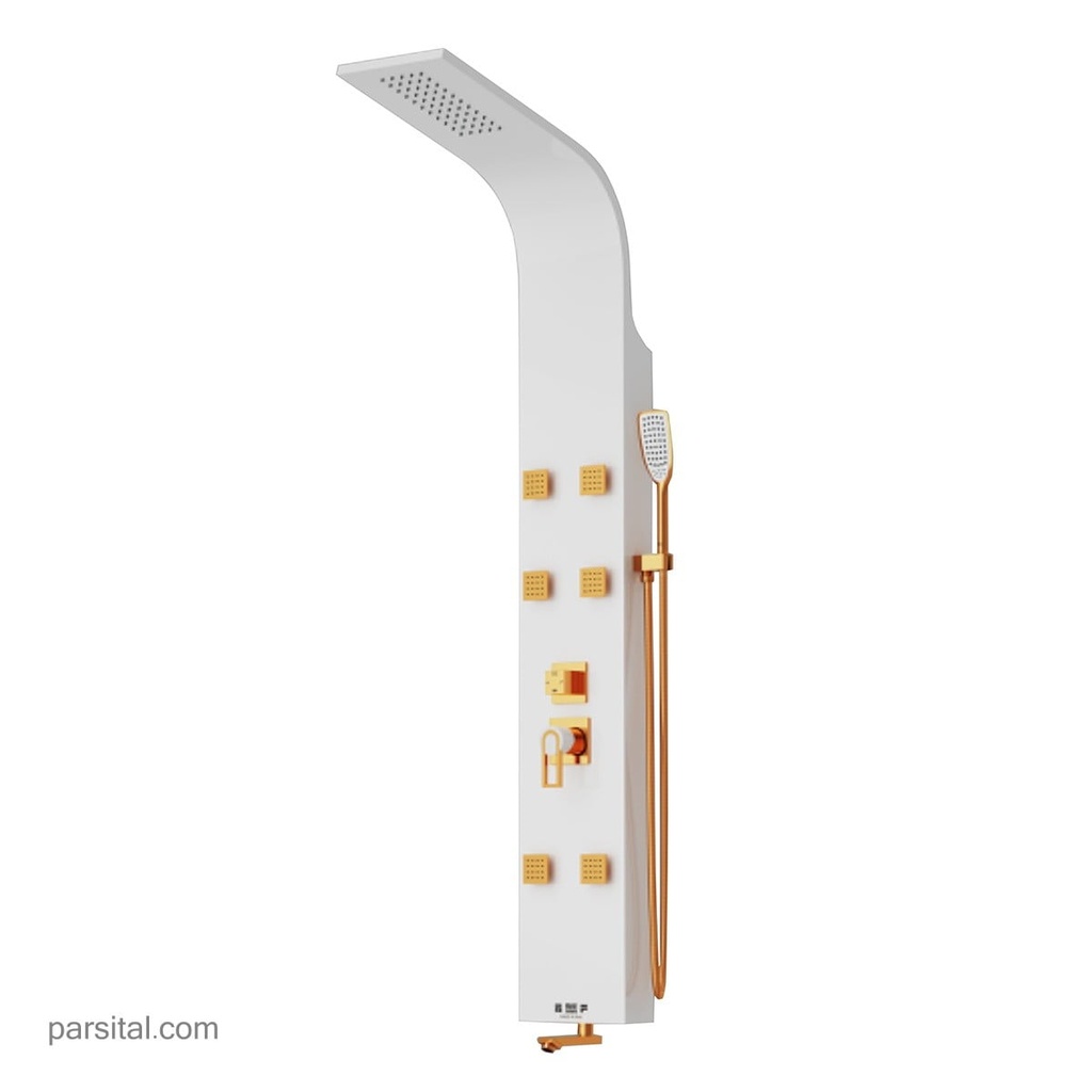فریز پانل دوش R460 سفید طلا (استیل304)