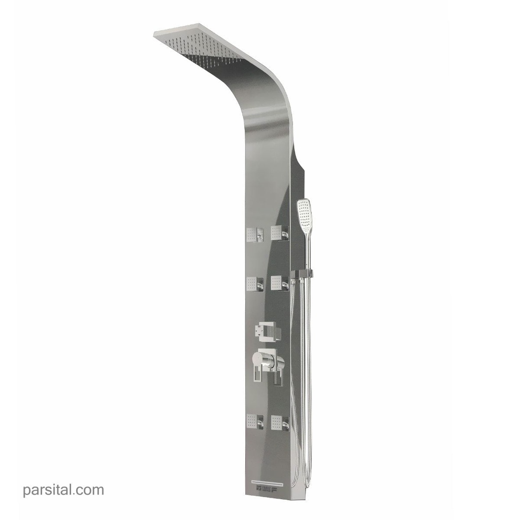 فریز پانل دوش R440W کروم مات (استیل304) آبشاری 