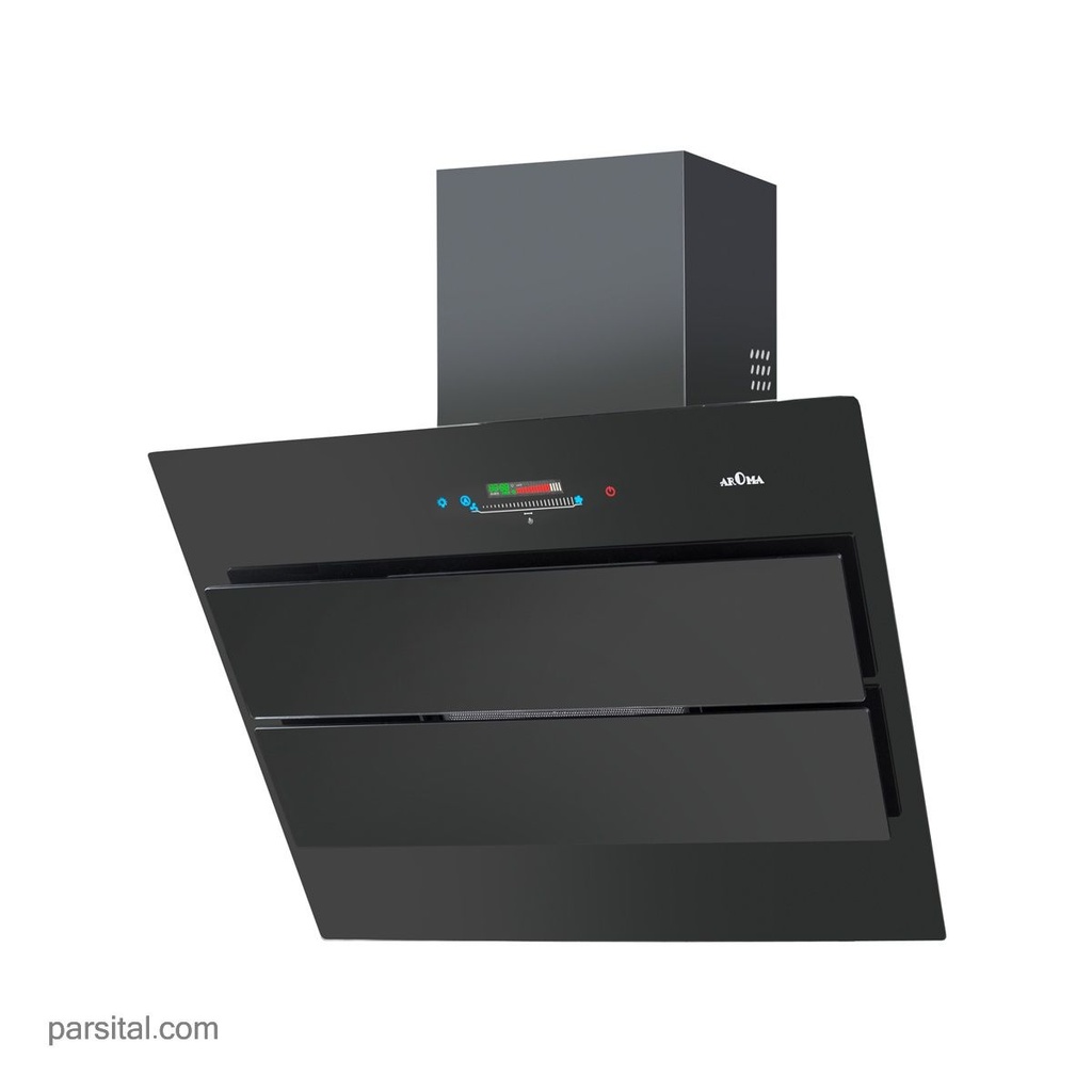 آروما هود مورب شیشه مشکی 90cm   1003  موتورفلز