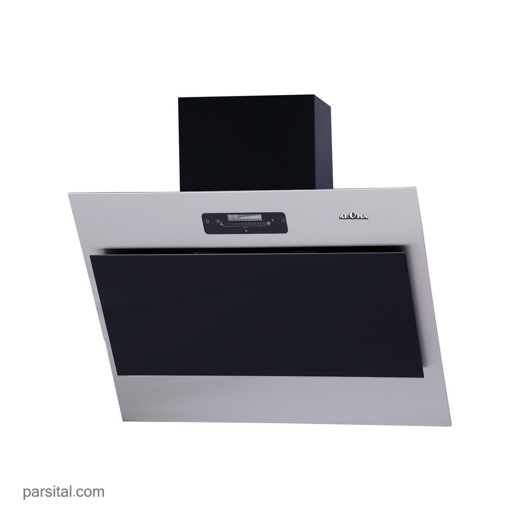 آروما هود  1010N شیشه مشکی و استیل 90cm  موتورفلز