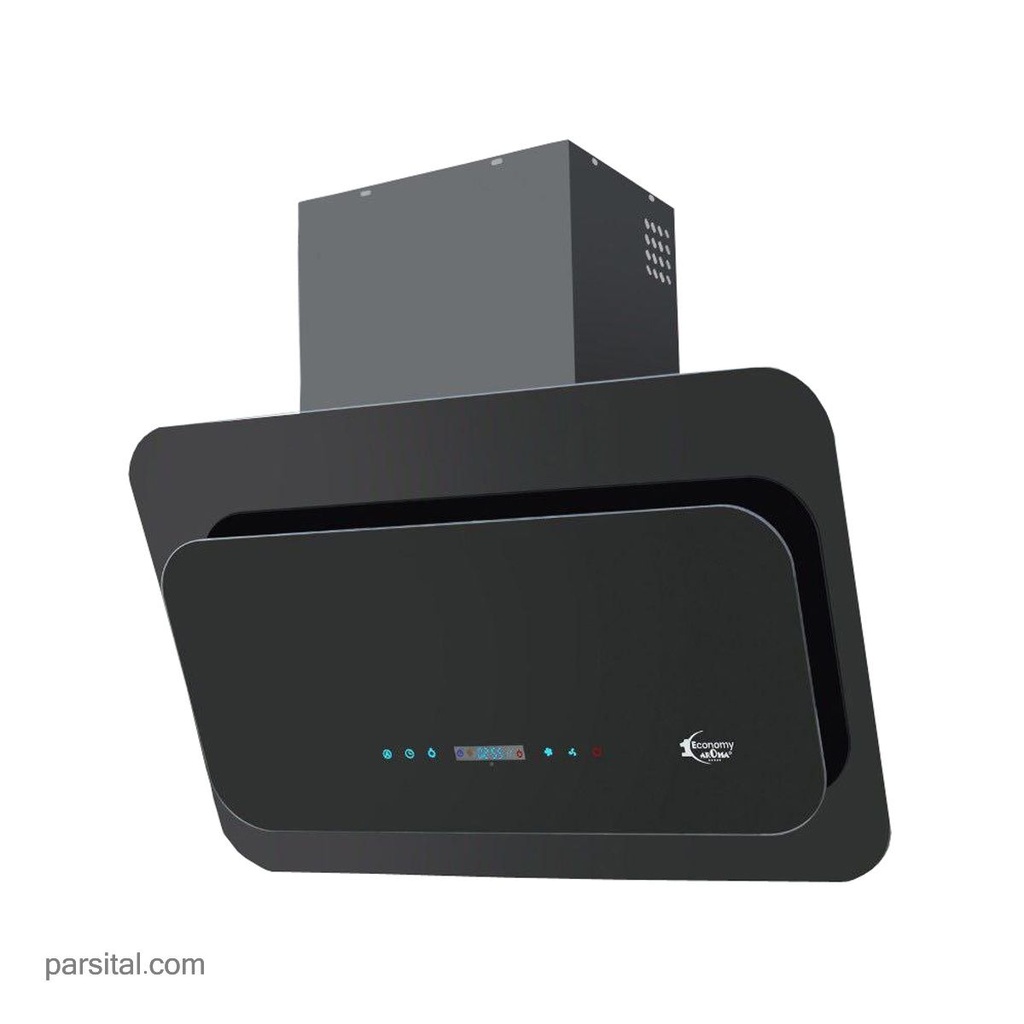 آروما هود اکونومی شیشه مشکی  1025  90cm   موتورنسوز 