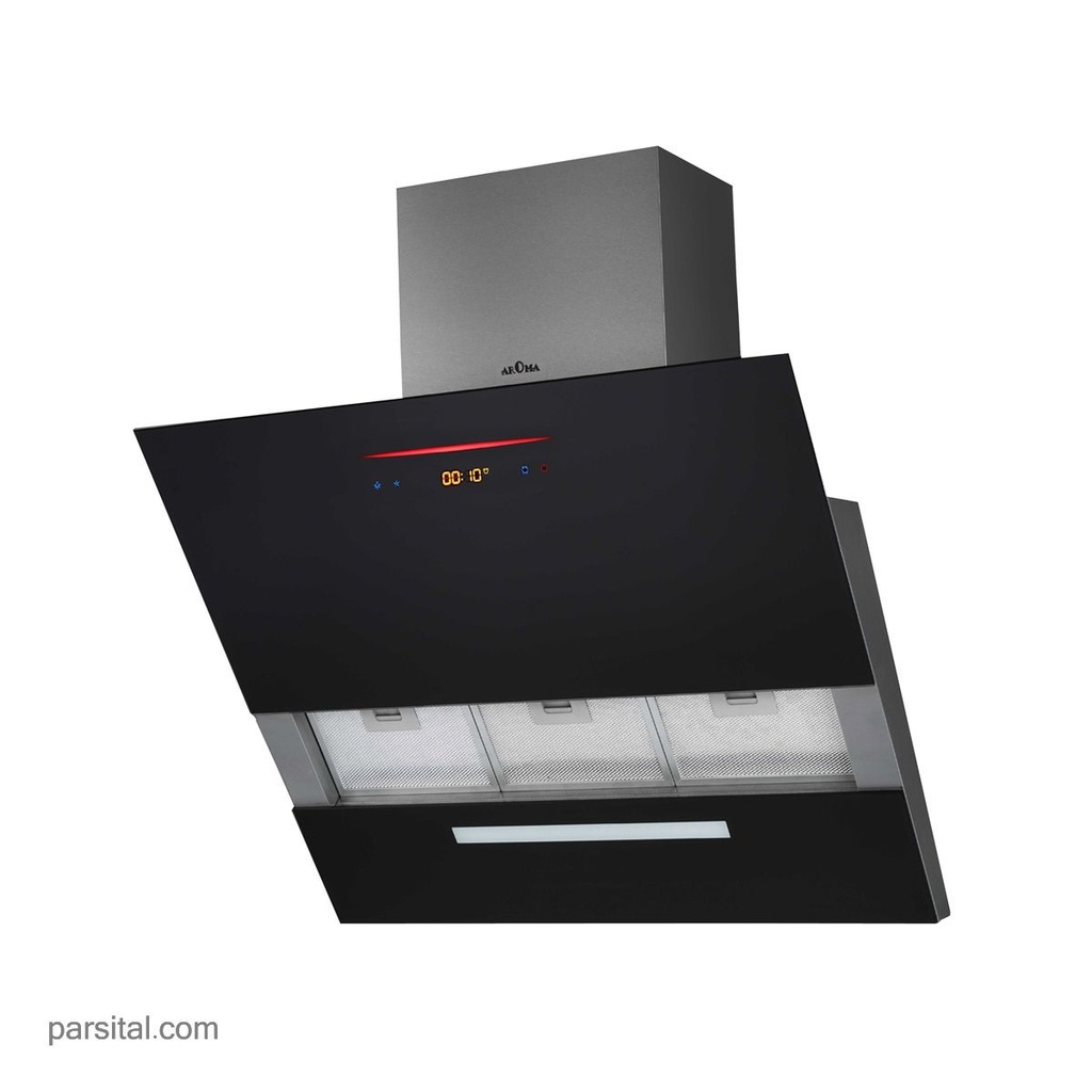 آروما هود  212G شیشه مشکی 90cm موتور فلز درب برقی آسانسوری