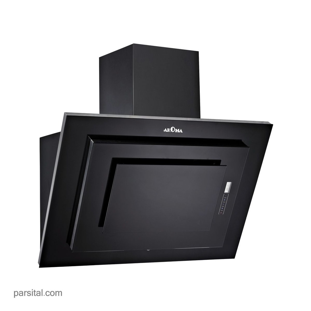آروما هود  229G  شیشه مشکی 90cm  موتور فلز سوپرسایلنت 