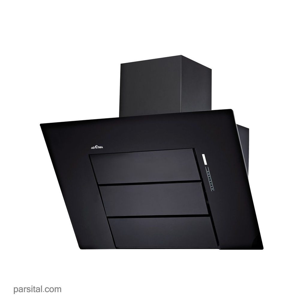 آروما هود  227G شیشه مشکی 90cm  موتور فلز سوپرسایلنت