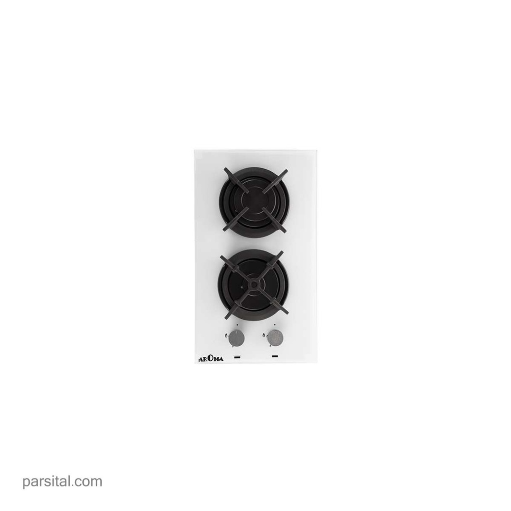 آروما گاز 115  (52×30) شیشه سفید بلژیک 2 شعله