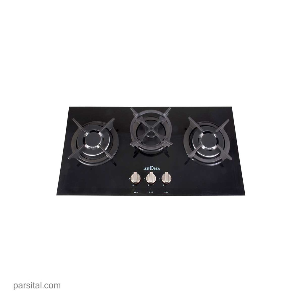 آروما گاز 138  (40×70) شیشه مشکی 3 شعله دوپلوپز راست و چپ